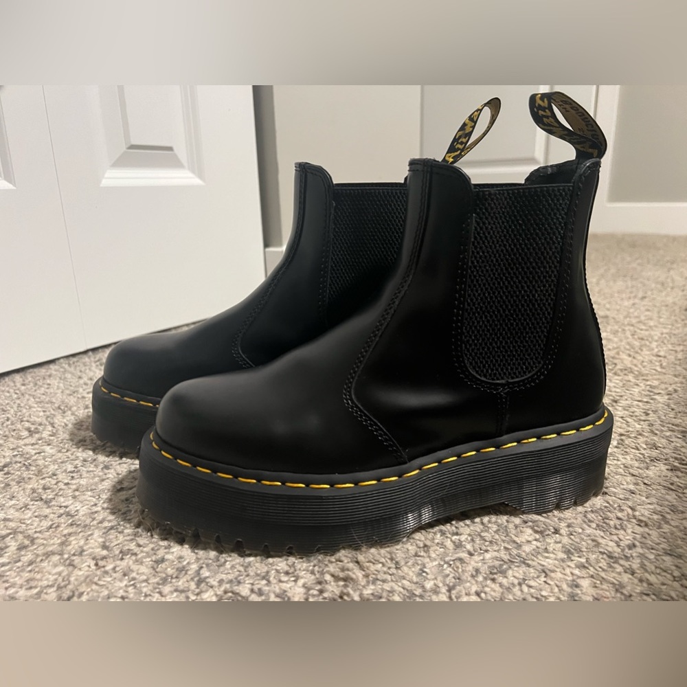 Dr. Martens Leather Platform Chelsea Boots